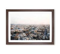 Riyadh Skyline in Saudi Arabia Painting Framed Print | A2 Walnut Framed Wall Art | Ready to Hang | Modern Cityscape Picture | Living Room Bedroom Lounge Office