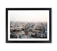 Riyadh Skyline In Saudi Arabia Painting Modern Art Framed Print | A2 Black Framed Wall Art | Ready to Hang | Modern Cityscape Picture | Living Room Bedroom Lounge Office