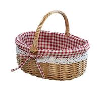 RIYAN Wicker Basket Baskets Empty Oval Willow Woven Picnic Basket with Handle Wedding Basket Small
