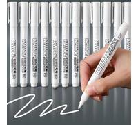 RiyaNed 12 White Acrylic Pens,Waterproof Permanent Marker 2.0mm Quick-drying Suitable for ceramic, stone, canvas, metal, wood, glass, Easter eggs, Christmas decoration design painting.