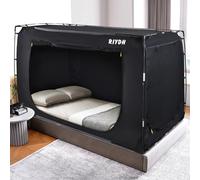 RIYDH Bed Tent Canopy Twin Size for Adults and Kids - Portable Dream Tent Indoor Sleeping 70% Blackout With 3 Doors Breathable Big Space