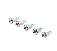RIYFABPSCT 20PCS 8mm Concave Head Metal Indicator Light 3-220V LED Signal Lamp with 2Pin Solder Terminal Industrial LED Light(Yellow Light,3-6V)