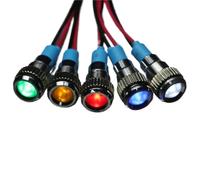 RIYFABPSCT 20PCS Ball Head 8mm Metal Indicator Light 3-220V Signal Indicator Lamp with 150MM Wire Cable(Yellow Light,220V)