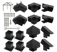 Riyhch 14 PCS 30° Slanted Pergola Kit for 4" x 4" Wood Pergolas, DIY Roof Pergola Brackets, for Gazebo, Pergolas, Gardens, Wood Stand Sheds, Metal Gazebo Kits - with Screws
