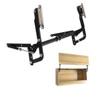 Riyhch Vertical Lift Hinge, Vertical Swing Lift Pneumatic Arm Kitchen Mechanical Hinge Slow Closing, Durable & Silent Fit for Cabinet Width: 19.69-35.43" Matte Black