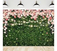 Riyidecor Flower Wall Backdrop Vinyl for Woman Green Leaves Plant Pink Rose Floral Blossom Spring Nature Botanical Birthday 10Wx8H Feet Girls Photography Background Birthday Photo Studio Shoot