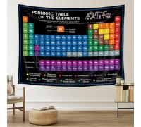 Riyidecor Periodic Table Tapestry 91WX71L Inch Chemistry Elements Educational Scientific Teachers School Student Cool Aesthetic Practical Family Cute Symbols Wall Hanging Living Room Bedroom Decor