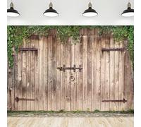 Riyidecor Western Rustic Barn Backdrop Farmhouse Door Wood Photography Backgrounds 10Wx8H Feet Retro Brown Family Reunion Plank Shabby Chic Photo Shoot Party Birthday Decor Props Photo Shoot Vinyl