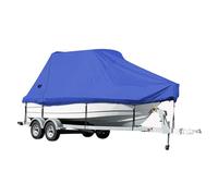 RIYIFER Boat Cover, Heavy Duty Boat Covers Waterproof T Top Hard Top Tarps 210D Trailerable Center Console Boat Cover for Tri-Hull V-Hull Runabout,Blue,17~19FT:640 * 400cm