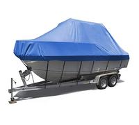 RIYIFER Heavy Duty Waterproof Boat Covers, Boat Tarps 600D Oxford Cloth PVC Coating All Weather Protection Fit V-Hull, TRI-Hull Bass Runabout,Blue,17~19FT:600 * 230CM
