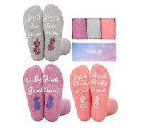 Riyiper 3 Pairs IVF Socks IVF Gifts for Pregnant Women Infertility Fertility Gifts Embryo Transfer Gifts for Women IVF Transfer Day Socks Egg Retrieval Socks, Multicolor, 6-11