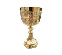 Riylox Medieval Wine Chalice Handmade Gothic Goblet Golden Communion Cup of King Arthur, Solid Brass Vintage Drinking Royal Fantasy Glass Handmade Luxury Decor Gift for Wedding Christmas
