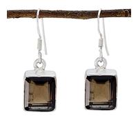 RIYO Extensive 925 Sterling Silver Earring Smoky Quartz Silver Earring Brown Earring Octagon Earring Bezel Setting Earring Smoky Quartz Earring Designer Jewelry For Womens