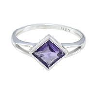 Riyo House of Rings Choose Your Color Ring 925 Sterling Silver Ring Square Shape Ring Custom Jewelry Cocktail Ring Gemstone Rings for Boys and Girls