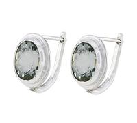 RIYO In Bulk 925 Sterling Silver Earring Green Amethyst Silver Earring Green Earring Oval Earring Bezel Setting Earring Green Amethyst Earring Stylish Jewelry For Women