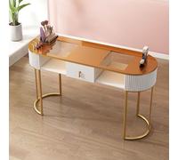 RIYUE_SHENGHENG Nail Tech Desk Artist Hand Manicure Table, Professional Modern Nail Beauty Workstation Wooden Salon Spa Nail Desk with Drawers and 3 Layers Storage Cabinet,home Beauty Salon Equipment