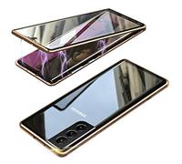 Riyueyi Anti-peep Magnetic Phone Case Double Side Privacy Magnetic Case for Samsung Galaxy S21 Clear Double Sided Tempered Glass Anti-Spy 360 Full Protective Phone Case,Gold,for Samsung S20FE