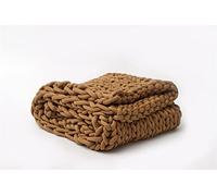 Riyueyi Chunky Knit Blanket Cable Knit Chunky Blanket Hand Knit Blanket Arm Knit Blanket Chunky Giant Knit Throw Blanket for Bed Chair Sofa Home Decor,Brown,150x200cm(60x80inch)