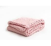 Riyueyi Chunky Knit Blanket Handmade Soft Throw Blanket Cozy and Warm Cable Knit Blanket Giant Knit Throw for Sofa &Home Decor,Pink,50x50cm(20x20inch)
