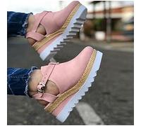 Riyueyi Ladies Orthopedic Platform Sandal Closed Toe Vintage Anti-Slip Sandals Hollow Wedge Sandals Comfy Chic Slope Wedge Platform Sandals Arch Support Sandals,Pink,US8/EU40