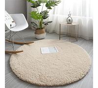 Riyueyi Round Rugs for Princess Castle Ultra Rug Circular Area Rugs for Kids Baby Bedroom Shaggy Circle Playhouse Carpet Nursery Rugs,Beige,80cm