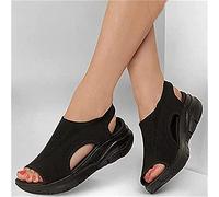 Riyueyi Sandals for Women Casual Summer Soft & Comfortable Sandals Washable Slingback Orthopedic Slide Sport Sandals-Mesh Upper Breathable Sandals Adjustable Cross-strap Design,Black,US11/EU43