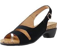 Riyueyi Women's Comfy Orthotic Sandals Ultra-Comfy Breathable Sandals Wedge Peep Toe Shoes Orthopedic Sandals,Black,7 UK