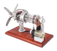 RIZGHWOY 16 Cylinders Hot Air Stirling Engine Model Science Learning Toy Physics Demonstration Tool for Kids Adults Educational