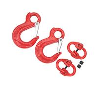 RIZGHWOY 2 Set Heavy Duty Slip Hook Eye Sling Hammer Lock 1.12T Bearing Capacity Crane Hook with Safety Buckle Design for Lifting Construction Port Transportation