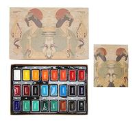 RIZGHWOY 24 Colors Chinese Painting Pigment, Quick Dry High Saturation Watercolor Paint Set, Ideal for Traditional Chinese Painting, Coloring Books, Artwork