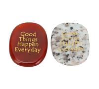 RIZGHWOY 2PCS Engraved Inspirational Stone Motivational Crystal for Room Decoration with Uplifting Words