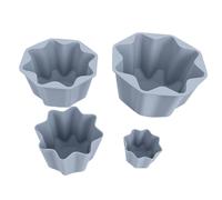 RIZGHWOY 4pcs Silicone Muffin Cups, Non Stick Reusable Baking for Cupcakes Mousse Pudding, with Food Grade Heat Avoidant Material (Grey)