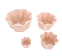 RIZGHWOY 4pcs Silicone Muffin Cups, Non Stick Reusable Baking for Cupcakes Mousse Pudding, with Food Grade Heat Avoidant Material (Pink)