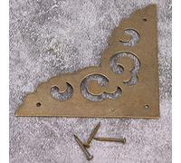 RIZGHWOY 5 PCs Old Guards on The Corner of The Pure Brass Box, Decorative Cornerstone for Wooden Boxes, Retro Desk or Chest, 6.5 Cm Edge, Bronze Color (Antique Bronze)