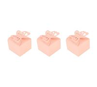 RIZGHWOY 50pcs Party Treatment Boxes Empty Decorative Candy Pretense Box for Baby Bridal Shower, Pink