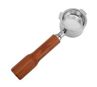 RIZGHWOY 51mm Bottomless Portafilter 51mm Coffee Portafilter 3 Ears Portafilter for DEDICA ARTE EC0680 EC0685 with Stainless Steel Basket Wood Handle (#11)