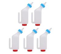 RIZGHWOY 5PCS 500ML Lamb Feeding Bottle Goat Milk Feeder Sheep Milk Dispenser with Sturdy Hook and Teat for Livestock Lambs Hands Free Feeding
