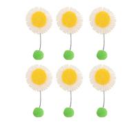 RIZGHWOY 6pcs Cat Teaser Wand Replacement Sunflower Cat Toy Refills Interactive Kitten Toys for Indoor Outdoor Play Bonding (White)