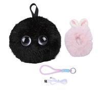 RIZGHWOY AI Smart Robot Interactive Plush Toy AI Companion for Kids with Voice Cloning Multilingual Dialogue Emotional Learning (Black (Monday))