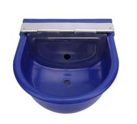 RIZGHWOY Automatic Animal Drinking Water Bowl, Stainless Steel Livestock Water Trough with Float Design for Horse Cow Goat Pet Supplies (Dark Blue)
