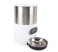 RIZGHWOY Automatic Cat Feeder, 4L Timed Feeding Double Bowls Stainless Steel Pet Food Dispenser with Smart Portion Control, for Dogs and Cats