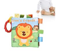RIZGHWOY Baby Fabric Book Soft Baby Educational Toy for Babies, Lion of Monkey Puppy Owls, 6 Months +, Polyester Material (Lion)