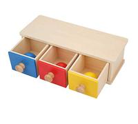RIZGHWOY Baby Imbucare Box Formation Threecolor Ball Box for Early Childhood Education, Color Detection and Manual Coordination, Ball Wood Toys To Learn and Play (Three-color ball drawer)