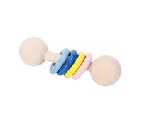 RIZGHWOY Baby Wooden Rattle Educational Toy, Grasping and Color Perception Training, 360 Degree Soft, Improves Motor Skills, Suitable Age from 3 Months and Up, Medium Size Pieces - Wooden Rattle (#1)