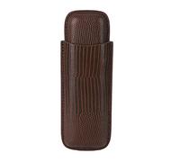 RIZGHWOY Cigar Case, 2 Finger Cigar Holder with PU Leather Brown Travel Case for Men Gifts Birthday Anniversary Father's Day