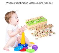 RIZGHWOY Colorful Educational Wooden Knowledge Classification Blocks Toy, Great for Shape and Number Recognition, Enhances Hand-Brain Coordination, for Preschoolers Development