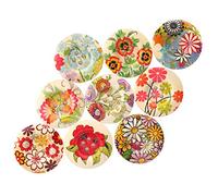 RIZGHWOY Colorful Printed Wooden Buttons 100Pcs Wide-Sided DIY Clothing Accessories for Kids Crafts