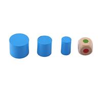 RIZGHWOY Colorful Wooden Lunar Shape -compensation Blocks for the Early Learning Toys of Children, Unique Shape Design for the Development of Balancing Capacity, Blue and Yellow Wooden Modules Set