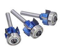RIZGHWOY Corner Round Bit 3Pcs Trimming Smooth Cutting Tool for Vertical Router 6mm Shank