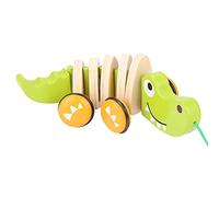 RIZGHWOY Crocodile Wooden Rope Toy for Toddler Walk A Long Pull Toy for Children Over 10 Months Wood Color